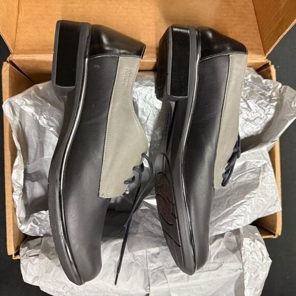 New Naot Kedma Black Gray Leather Lace Up Oxford Loafers 41 - Picture 3 of 7